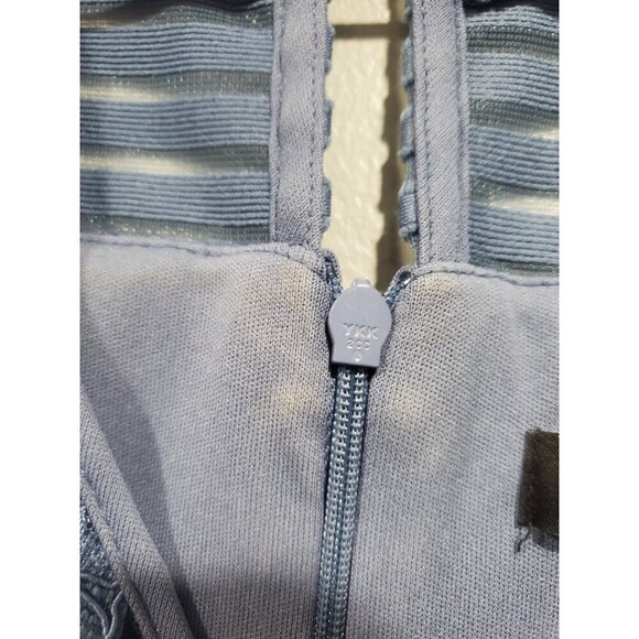 Lane Bryant Blue Sleeveless Geo Eyelet Lace Mesh A Line Fit & Flare Dress Sz 24 - Picture 11 of 16